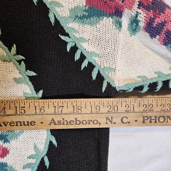 vintage floral high neck pullover knit tunic sweater grannycore 3D Embroidered - Picture 9 of 16